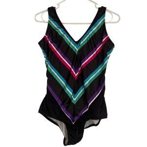 SunBird ILGWU Vintage One Piece Retro Swimsuit Size 36